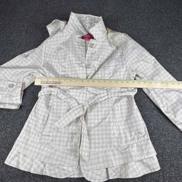 London Fog Beige Gingham Lightweight Trench Coat Jacket | Size L - Picture 8 of 9